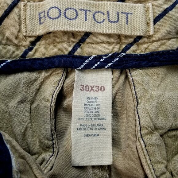 American Eagle Pants Mens 30x30 Brown Bootcut Khakis Straight Dark Wash Canvas - Picture 2 of 11